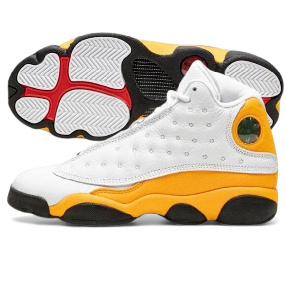 Air Jordan 13 Retro GS Del Sol Kids Basketball Shoes Size 5.5 Yellow NEW - Picture 1 of 7